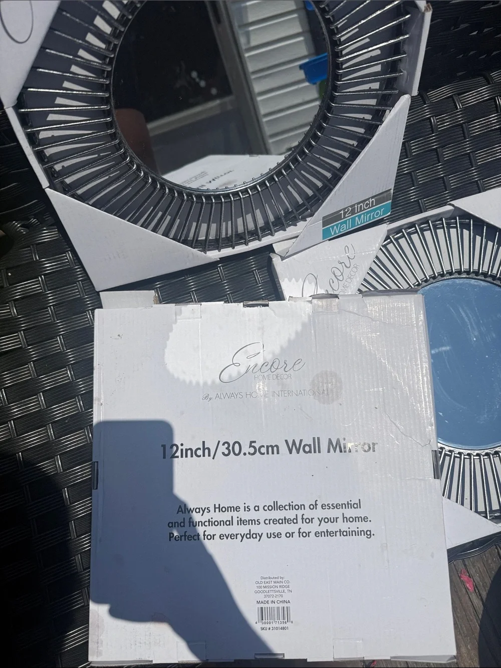 Encore Jeans Black/Grayish Round Sunburst Wall Mirrors (Set of 3)